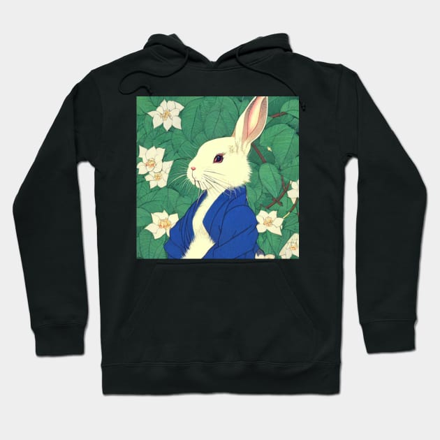 Cute Flowers White Dwarf Rabbit American Cutest Bunny Hoodie by DaysuCollege